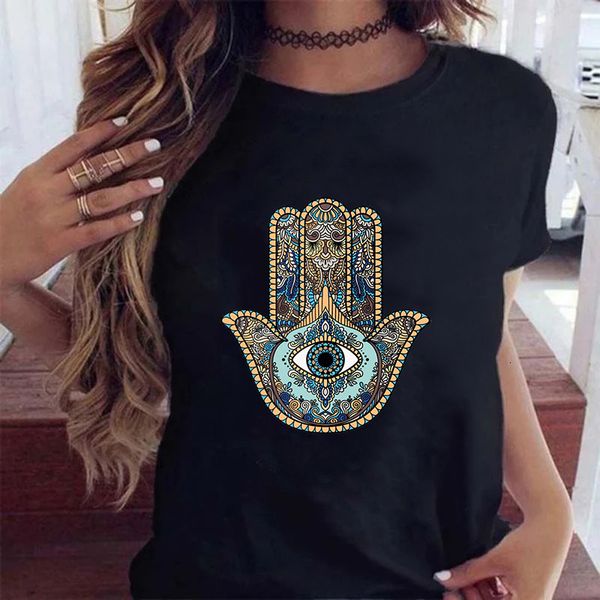 women's t-shirt hamasa hand of fatima print t-shirts lucky hamsa harajuku t shirts summer short sleeve black tees female 230422, White
women's t-shirt hamasa hand of fatima print t-shirts lucky hamsa harajuku t shirts summer short sleeve black tees female 230422, White