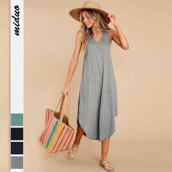 amoi womens casual dresses loose v neck sleeveless long dress comfortable, Black;gray
amoi womens casual dresses loose v neck sleeveless long dress comfortable, Black;gray