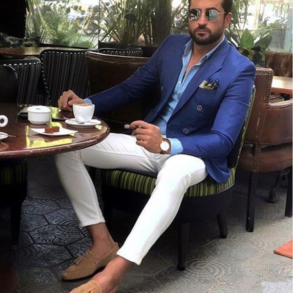 blazers royal blue men suits for wedding 2pieces business suit blazer petal lapel costume homme party suits(bluejacket+white pant), White;black
blazers royal blue men suits for wedding 2pieces business suit blazer petal lapel costume homme party suits(bluejacket+white pant), White;black