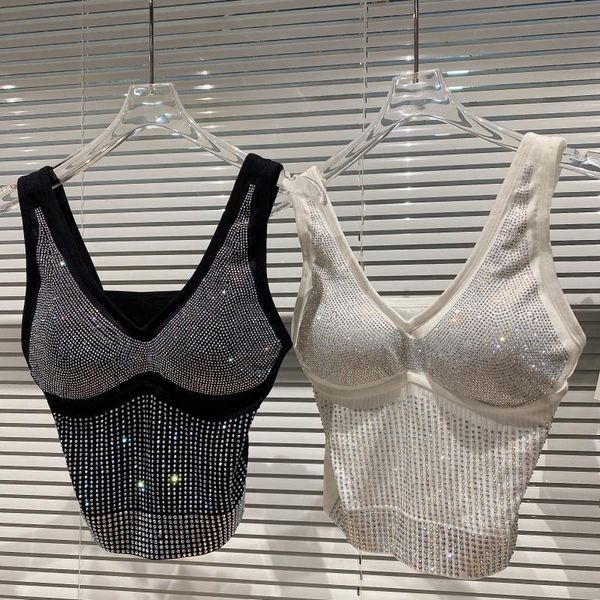 tanks prepomp 2022 fall new arrival sleeveless v neck rhinestone shiny tank women crop gc657, Black;white
tanks prepomp 2022 fall new arrival sleeveless v neck rhinestone shiny tank women crop gc657, Black;white