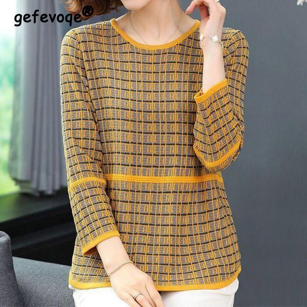 t-shirt casual fashion elegant plaid tshirt spring autumn 2022 new three quarter sleeve oneck loose thin knitted ladies clothing, White
t-shirt casual fashion elegant plaid tshirt spring autumn 2022 new three quarter sleeve oneck loose thin knitted ladies clothing, White