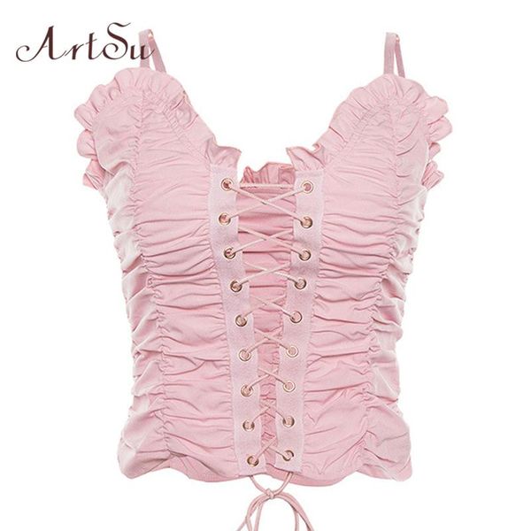 t-shirt artsu pink crop women 2021 lace up summer spaghetti strap cute camis ladies summer cami asve20530, White
t-shirt artsu pink crop women 2021 lace up summer spaghetti strap cute camis ladies summer cami asve20530, White