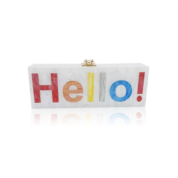 dinner grab bag shoulder cross party collision color hello letter acrylic hand splicing322h
dinner grab bag shoulder cross party collision color hello letter acrylic hand splicing322h