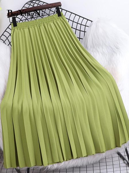 dresses beiyingni women pleated skirt solid color casual slim aline fashion elastic waist midi skirts girls white green spring summer, White;black
dresses beiyingni women pleated skirt solid color casual slim aline fashion elastic waist midi skirts girls white green spring summer, White;black