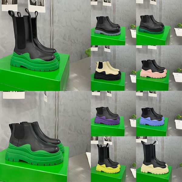 size 35-44 women men designer boots tire leather half ankle boots fashion wave yellow colored rubber outsole elastic webbing boot, Black
size 35-44 women men designer boots tire leather half ankle boots fashion wave yellow colored rubber outsole elastic webbing boot, Black