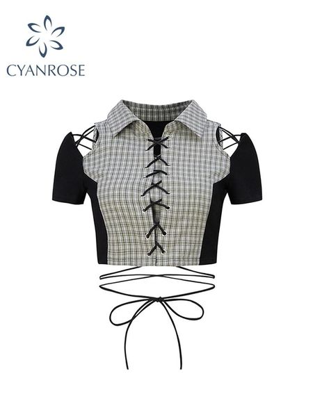 t-shirt women tees shirt y2k girl cute bandage patchwork hollow out cropped streetwear short sleeve poloneck kawaii t shirt, White
t-shirt women tees shirt y2k girl cute bandage patchwork hollow out cropped streetwear short sleeve poloneck kawaii t shirt, White