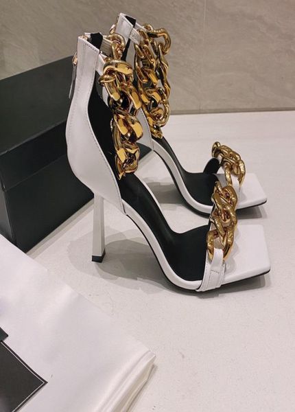 21ss luxury genuine leather chain 85cm high heeled sandals gladiator women fine heel fashion party woman 7515899, Black
21ss luxury genuine leather chain 85cm high heeled sandals gladiator women fine heel fashion party woman 7515899, Black