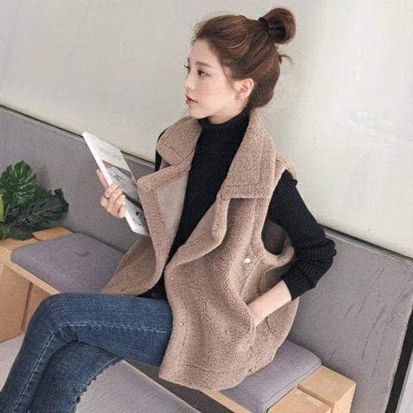 vests woman jacket vest plush vest loosefitting vest coat autumn winter lamb wool waistcoat chaleco mujer, Black;white
vests woman jacket vest plush vest loosefitting vest coat autumn winter lamb wool waistcoat chaleco mujer, Black;white