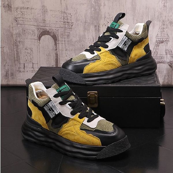 men middle- board shoes patchwork fashion men's shoes personality youth trend korean version of casual sneakers d2h31, Black
men middle- board shoes patchwork fashion men's shoes personality youth trend korean version of casual sneakers d2h31, Black