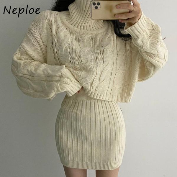 dress neploe two picecs set women korean chic autumn and winter hemp flower high neck short sweater + bodycon knitted skirt suit, White
dress neploe two picecs set women korean chic autumn and winter hemp flower high neck short sweater + bodycon knitted skirt suit, White