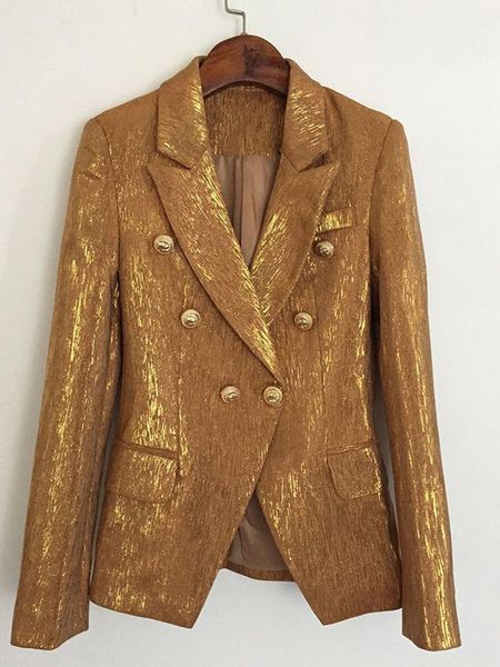 pants new fashion 2022 designer jacket women's lion metal buttons double breasted slim fitting shimmer gold blazer, White
pants new fashion 2022 designer jacket women's lion metal buttons double breasted slim fitting shimmer gold blazer, White