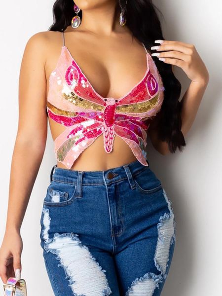 tanks butterfly sequin crop women summer backless v neck club costume outfits women clothes fashion lace up tank, Black;white
tanks butterfly sequin crop women summer backless v neck club costume outfits women clothes fashion lace up tank, Black;white