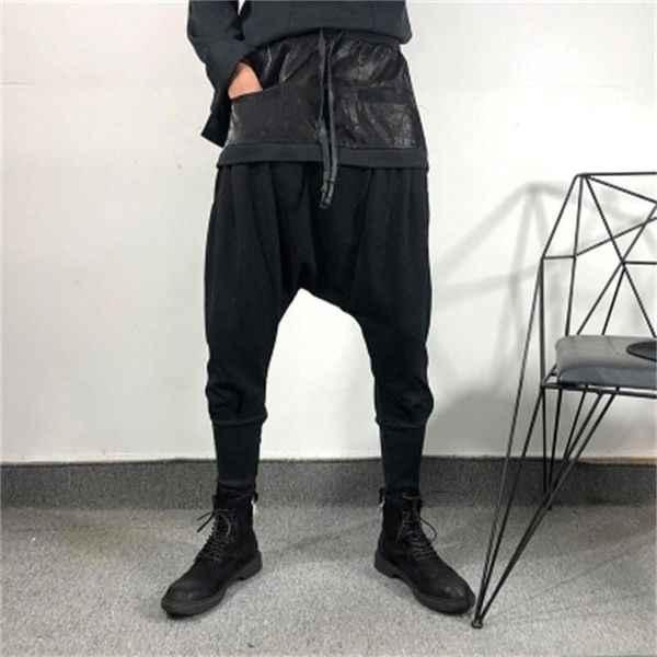 pants men's harem pants spring and autumn new style personality splicing hanging crotch pants hair stylist fashionable leisure pants, Black
pants men's harem pants spring and autumn new style personality splicing hanging crotch pants hair stylist fashionable leisure pants, Black