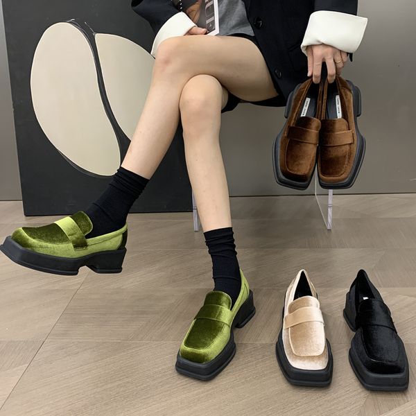 dress shoes korea fashion square toe platform loafer luxury velvet moccasins ladies brand design slipon 230421, Black
dress shoes korea fashion square toe platform loafer luxury velvet moccasins ladies brand design slipon 230421, Black
