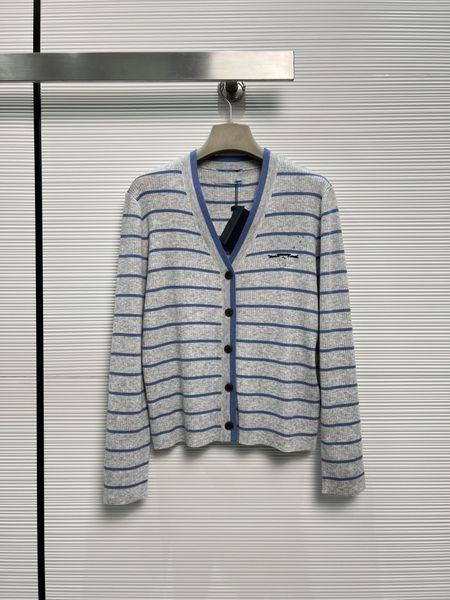 women's sweaters european luxury designer designs the latest collection of high-end navy blue gray striped contrast slim knit cardigan, White;black
women's sweaters european luxury designer designs the latest collection of high-end navy blue gray striped contrast slim knit cardigan, White;black