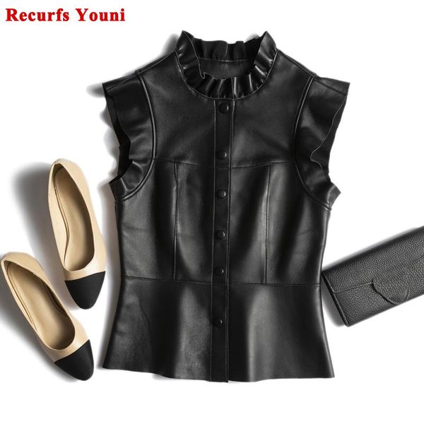 vests elegant intellectual ruffled vest women femme 100% leather black beige slim waistcoat mujer sweater manteau sleeveless jacket, Black;white
vests elegant intellectual ruffled vest women femme 100% leather black beige slim waistcoat mujer sweater manteau sleeveless jacket, Black;white