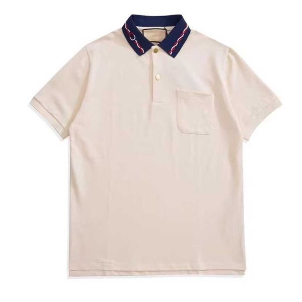 correct embroidery elastic beaded cotton short sleeve button rope polo shirt gujia clothes, White;black
correct embroidery elastic beaded cotton short sleeve button rope polo shirt gujia clothes, White;black