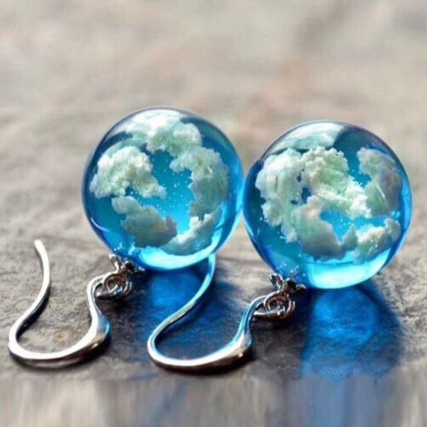 fashion jewelry blue sky sphere dangle earrings terrarium clear cloudy sky designer crystal earring nature inspired, Silver
fashion jewelry blue sky sphere dangle earrings terrarium clear cloudy sky designer crystal earring nature inspired, Silver