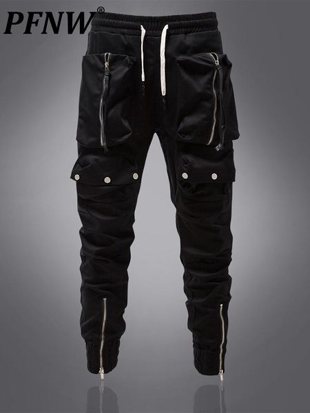 pants pfnw autumn new tide wear cotton casual pants men's zipper decorative large pocket elastic waist leggings cargo pants 12a4673, Black
pants pfnw autumn new tide wear cotton casual pants men's zipper decorative large pocket elastic waist leggings cargo pants 12a4673, Black