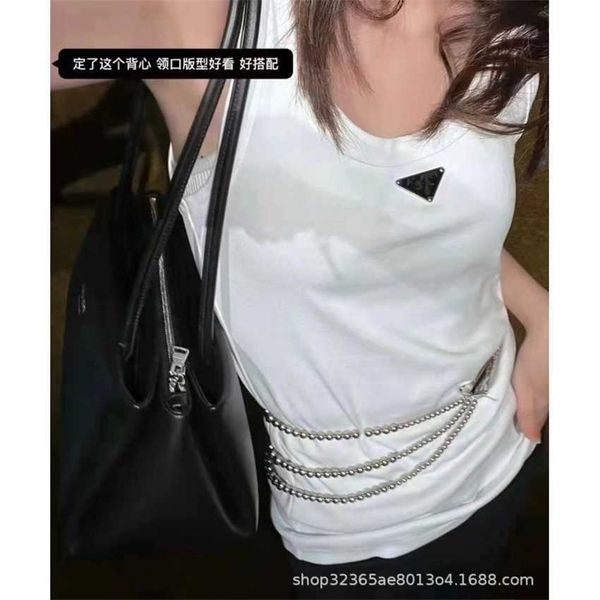 family summer new triangle fashion simple u-neck versatile tank top, White
family summer new triangle fashion simple u-neck versatile tank top, White