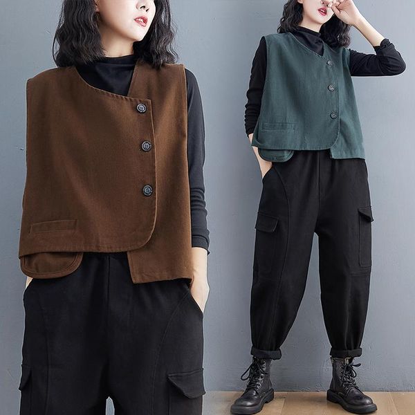 vests women vest 2022 spring autumn coat fashion sleeveless jackets colete feminino, Black;white
vests women vest 2022 spring autumn coat fashion sleeveless jackets colete feminino, Black;white