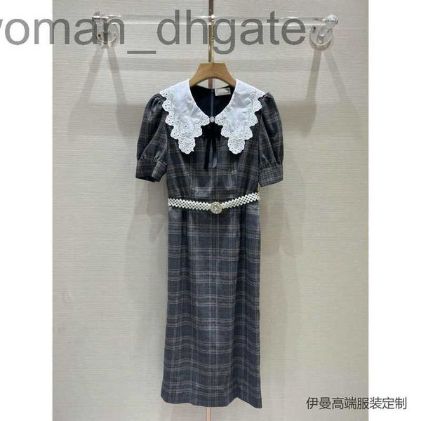 casual dresses designer miao's miu collar with heavy work studs paired with elegant plaid fabric dress ufk9, Black;gray
casual dresses designer miao's miu collar with heavy work studs paired with elegant plaid fabric dress ufk9, Black;gray