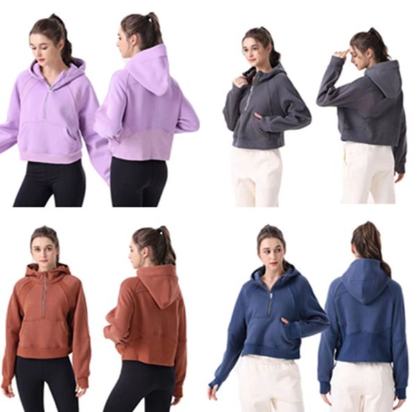 lu-88248 yoga half zipper scuba hoodie thumb hole thick hooded coat sports gym fitness women's jacket sweater, Black;brown
lu-88248 yoga half zipper scuba hoodie thumb hole thick hooded coat sports gym fitness women's jacket sweater, Black;brown