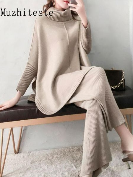 pants autumn winter new loose knit set high collar bottomed sweater 2 piece sets irregular split sweater set two piece set women suit, White
pants autumn winter new loose knit set high collar bottomed sweater 2 piece sets irregular split sweater set two piece set women suit, White