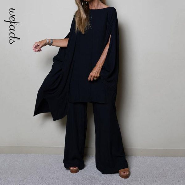 pants wefads women two piece set fashion casual loose o neck bat sleeve solid wide legs with pockets pants sets high streetwear, White
pants wefads women two piece set fashion casual loose o neck bat sleeve solid wide legs with pockets pants sets high streetwear, White
