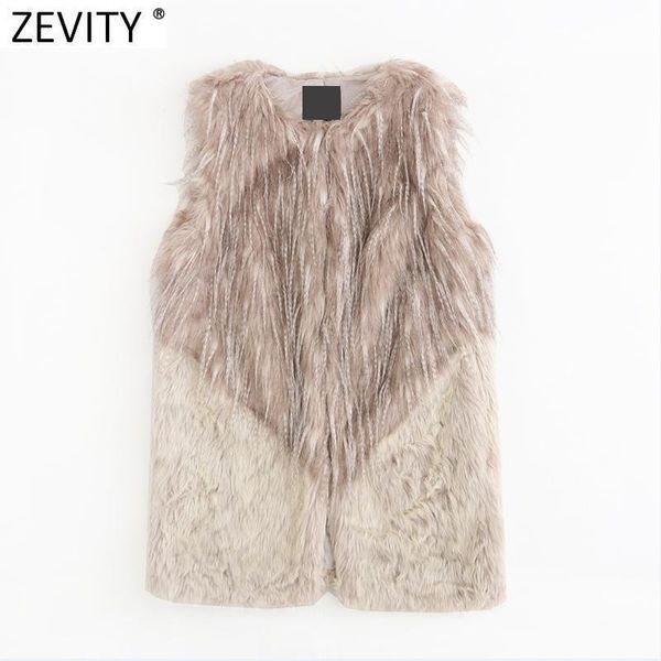 vests zevity women fashion sleeveless color matching faux fur patchwork vest jacket ladies casual waistcoat chic outwear ct743, Black;white
vests zevity women fashion sleeveless color matching faux fur patchwork vest jacket ladies casual waistcoat chic outwear ct743, Black;white