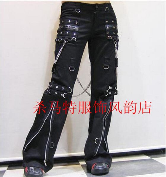 pants 2740 2022 men's new clothing long trousers trend punk gothic horn nonmainstream casual rivet gas hole pants singer costumes, Black
pants 2740 2022 men's new clothing long trousers trend punk gothic horn nonmainstream casual rivet gas hole pants singer costumes, Black