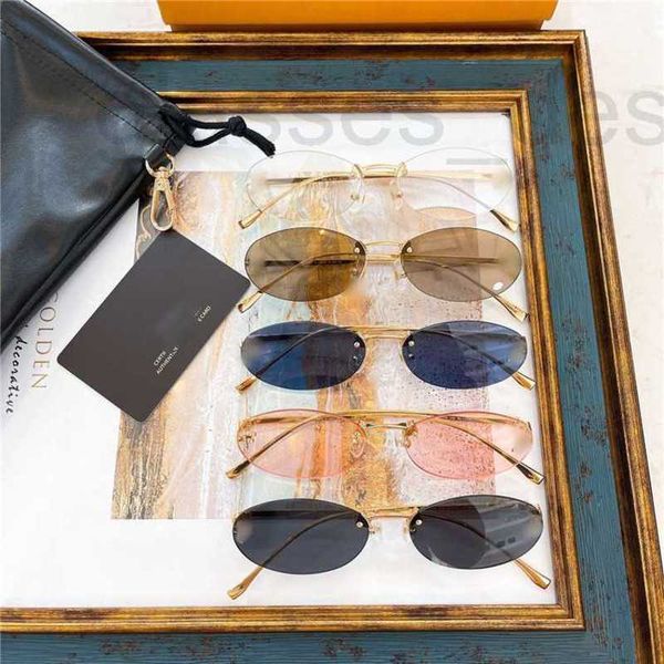 sunglasses designer new fashion oval frameless star cat eye sun glasses wsgk, White;black