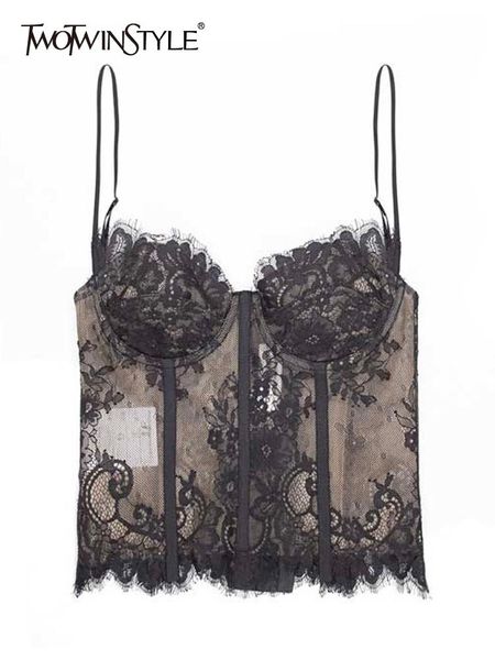 t-shirt twotwinstyle black lace trim sheer tank for women square collar sleeveless slim vests female korean fashion clothing, White
t-shirt twotwinstyle black lace trim sheer tank for women square collar sleeveless slim vests female korean fashion clothing, White