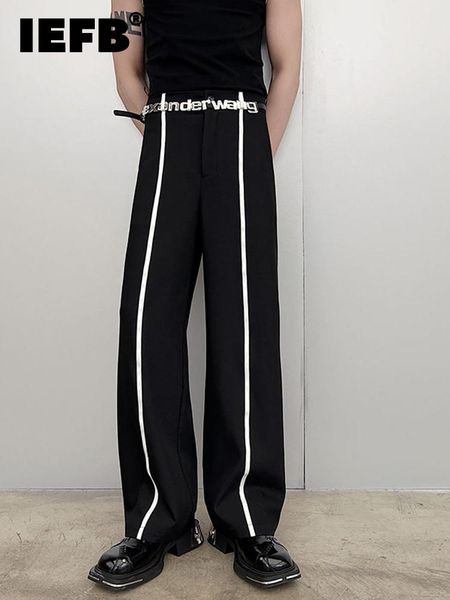 pants iefb men pants designer contrast color temperament versatile straight wide leg pants 2022 korean fashion male trousers 9a4640, Black
pants iefb men pants designer contrast color temperament versatile straight wide leg pants 2022 korean fashion male trousers 9a4640, Black