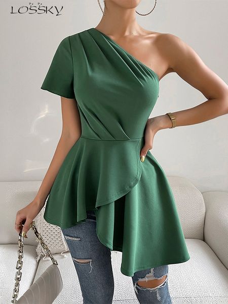 women's t-shirt elegant one shoulder women's t-shirt casual slim green fashion backless irregular t-shirt summer clothes for wome, White
women's t-shirt elegant one shoulder women's t-shirt casual slim green fashion backless irregular t-shirt summer clothes for wome, White