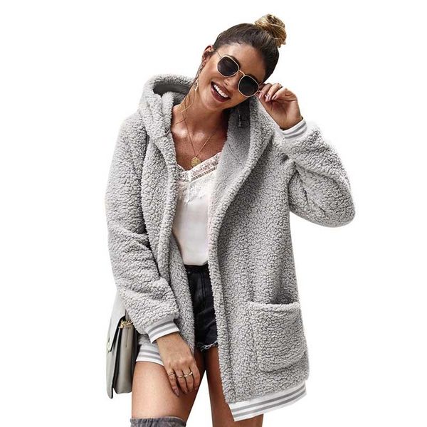 fur winter casual hooded coat thicken warm clothing female outerwear plush coat long sleeve warm fluffy coral fleece cardigan, Black
fur winter casual hooded coat thicken warm clothing female outerwear plush coat long sleeve warm fluffy coral fleece cardigan, Black