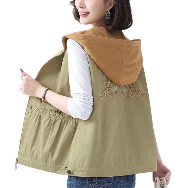 vests hooded vest women's short jacket 2022 spring and autumn new thin section western style fashion middleaged mother waistcoat vest, Black;white
vests hooded vest women's short jacket 2022 spring and autumn new thin section western style fashion middleaged mother waistcoat vest, Black;white