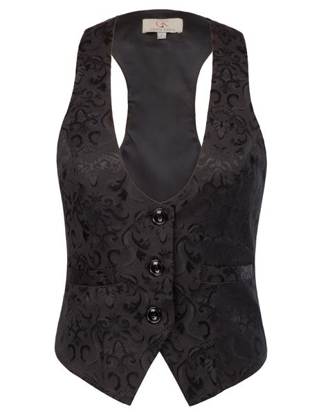vests gk black women fitting vest jacket adjustable strap jacquard vest coat buttons decor vintage waistcoat female, Black;white
vests gk black women fitting vest jacket adjustable strap jacquard vest coat buttons decor vintage waistcoat female, Black;white