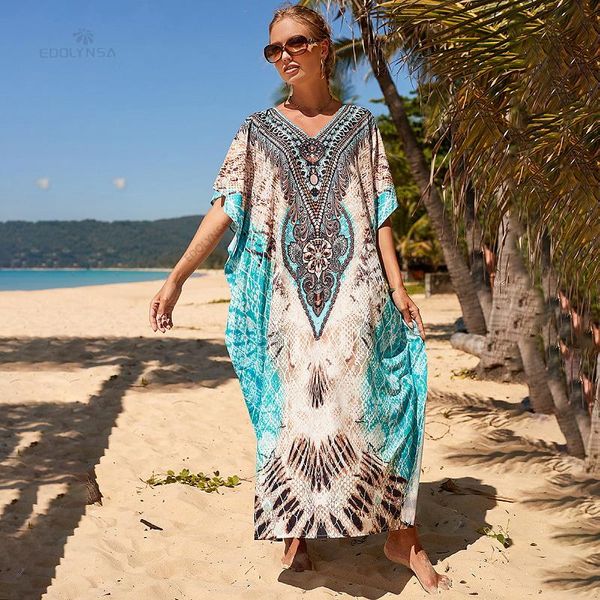 dresses 2022 bohemian printed vneck batwing sleeve side split loose summer dress long tunic women plus size beach wear maxi dress q1200, Black;gray
dresses 2022 bohemian printed vneck batwing sleeve side split loose summer dress long tunic women plus size beach wear maxi dress q1200, Black;gray