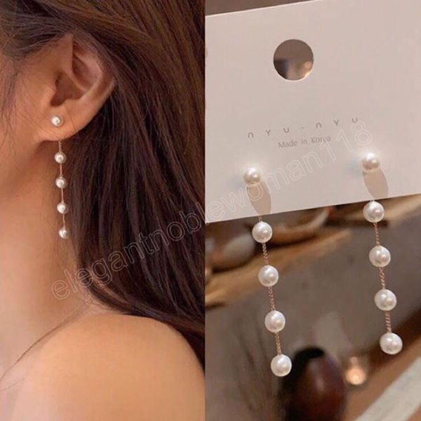 trend simulation pearl long earrings for women wedding pendant tassel earrings gold chain fashion korean jewelry, Silver
trend simulation pearl long earrings for women wedding pendant tassel earrings gold chain fashion korean jewelry, Silver