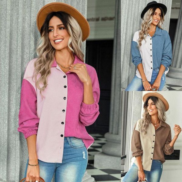 women's blouses vintage patchwork blue shirts office lady casual blouse spring fashion button long sleeve women, White
women's blouses vintage patchwork blue shirts office lady casual blouse spring fashion button long sleeve women, White