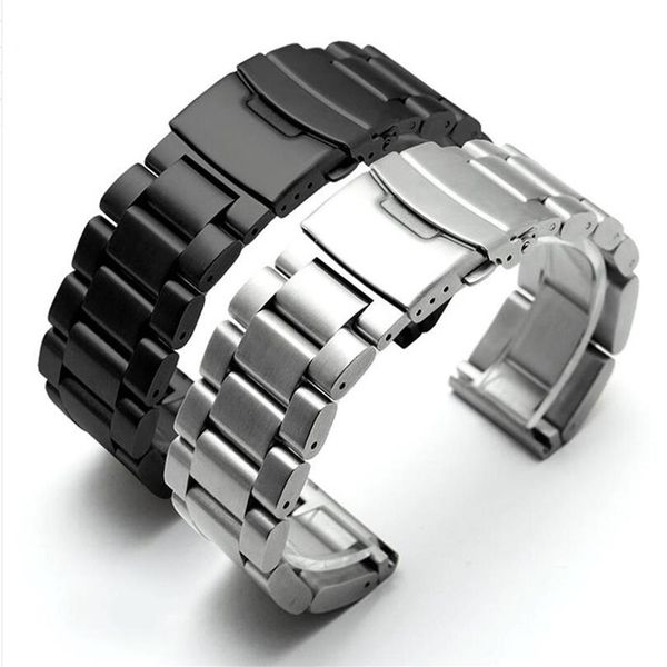 22 24 26mm watchband men thick pure solid stainless steel brushed watch band strap deployment buckle bracelets tools283d, Black;brown
22 24 26mm watchband men thick pure solid stainless steel brushed watch band strap deployment buckle bracelets tools283d, Black;brown