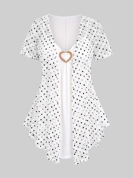 t-shirt rosegal women's tees faux twinset summer blue flutter sleeve 2 in 1 dot lace panel colorblock tshirts printed blouses 4xl, White
t-shirt rosegal women's tees faux twinset summer blue flutter sleeve 2 in 1 dot lace panel colorblock tshirts printed blouses 4xl, White