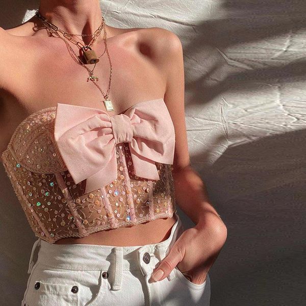 tanks mesh bow sequin strappy bralette vest 2021 summer basic crop street wear fashion girly sense slim tank top, Black;white
tanks mesh bow sequin strappy bralette vest 2021 summer basic crop street wear fashion girly sense slim tank top, Black;white