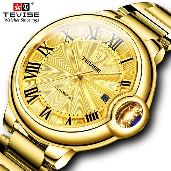 tevise fashion automatic mechanical men watch golden stainlesss steel male clock luxury brand men wristwatch243c, Slivery;brown
tevise fashion automatic mechanical men watch golden stainlesss steel male clock luxury brand men wristwatch243c, Slivery;brown