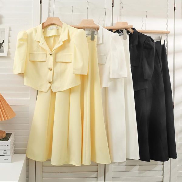 dress notched singlebreasted short sleeve shirt women puff crop casual summer 2022 high waist yellow pleated skirts sets wild, White
dress notched singlebreasted short sleeve shirt women puff crop casual summer 2022 high waist yellow pleated skirts sets wild, White