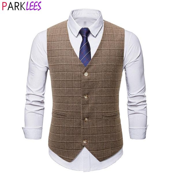 blazers men's vintage plaid check dress vests 2021 brand new slim fit v neck suit vest men british formal business chalecos para hombre, White;black
blazers men's vintage plaid check dress vests 2021 brand new slim fit v neck suit vest men british formal business chalecos para hombre, White;black