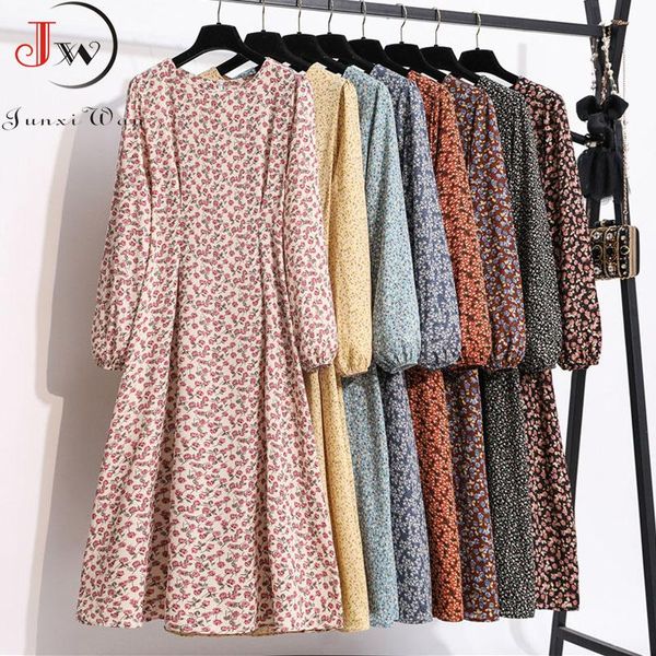 dresses autumn winter women dress 2022 vintage lantern sleeve floral print chiffon long dress casual aline elegant party vestidos robe, Black;gray
dresses autumn winter women dress 2022 vintage lantern sleeve floral print chiffon long dress casual aline elegant party vestidos robe, Black;gray