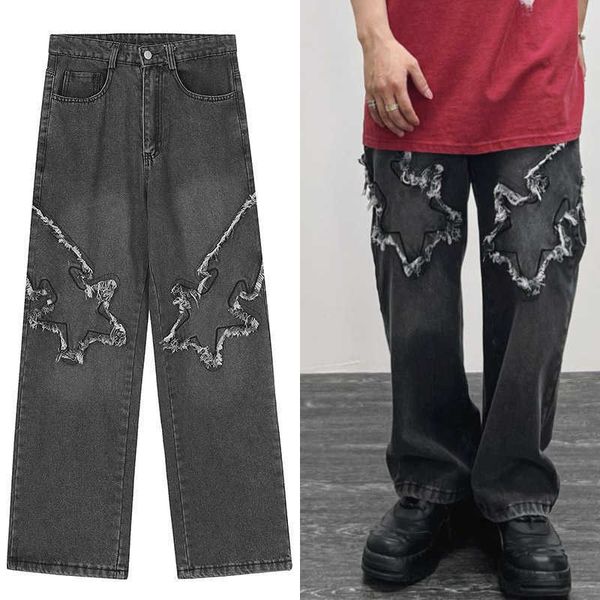 men's pants harajuku vintage embroidered stars loose jeans men's y2k streetwear goic punk oversized casual pants women's wide, Black
men's pants harajuku vintage embroidered stars loose jeans men's y2k streetwear goic punk oversized casual pants women's wide, Black