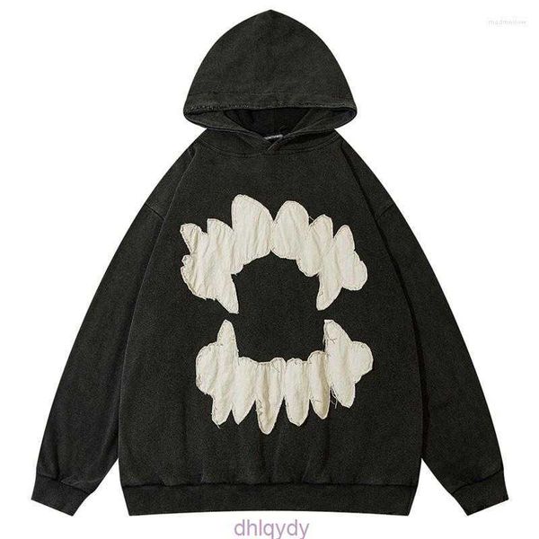 hoodie men's hoodies vintage mens sweatshirt hip hop ripped teeth patch hooded streetwear punk gothic pullover yqcn, Black
hoodie men's hoodies vintage mens sweatshirt hip hop ripped teeth patch hooded streetwear punk gothic pullover yqcn, Black